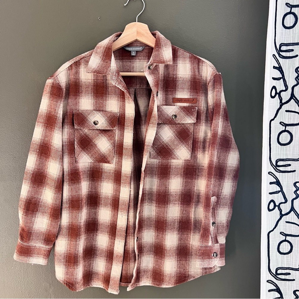 Womens Simply Southern Flannel Button Down